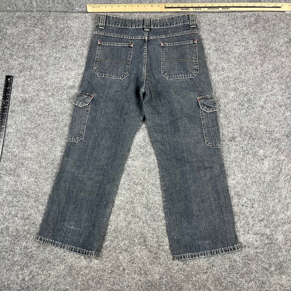 Wrangler Cargo Jeans Boys Size 12 Husky Dark Wash Denim Relaxed Fit Utility - Picture 7 of 9